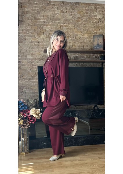 Premium Kalite Oyşo Kumaş Fermuarlı Hırka & Pantolon Ikili Takım - Kadın Eşofman Takımı fırsatları