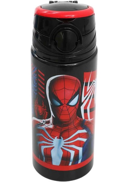 Spiderman Matara 500 ml Siyah Renk 1 Adet Erkek Çocuk Örümcek Adam Lisanslı Suluk Okul Matarası Öğrenci Suluğu