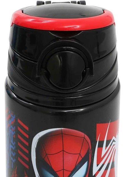 Spiderman Matara 500 ml Siyah Renk 1 Adet Erkek Çocuk Örümcek Adam Lisanslı Suluk Okul Matarası Öğrenci Suluğu modelleri