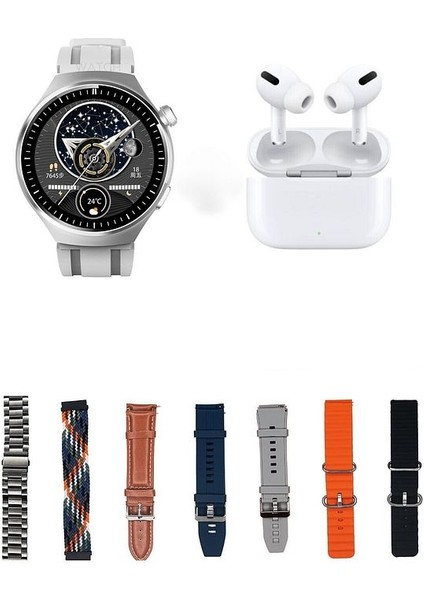 Hx Series V4 Suit Yuvarlak Akıllı Saat 7 Kordon ve Kulaklık Hediyeli Akıllı Saat fiyatları
