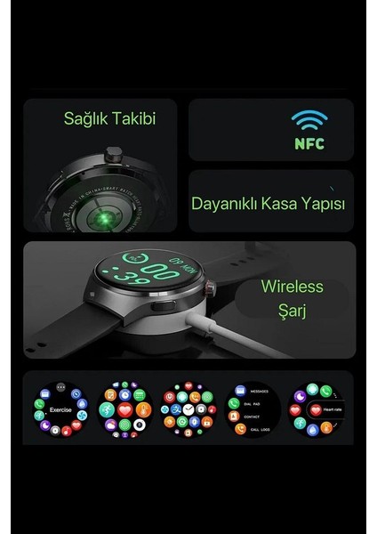 Hx Series V4 Suit Yuvarlak Akıllı Saat 7 Kordon ve Kulaklık Hediyeli Akıllı Saat indirimleri