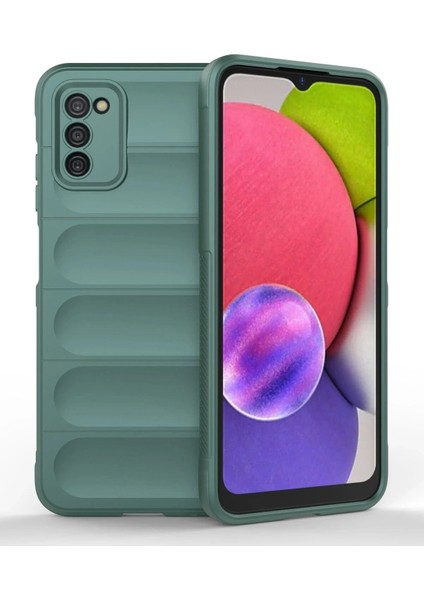 Newface Samsung Galaxy A03S Kılıf Optimum Silikon - Koyu Yeşil