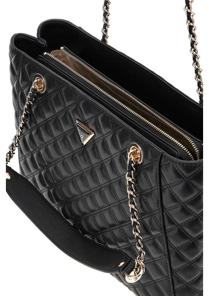 Kadın Zincir Askılı Kapitone Tote Çanta - Siyah fiyatları