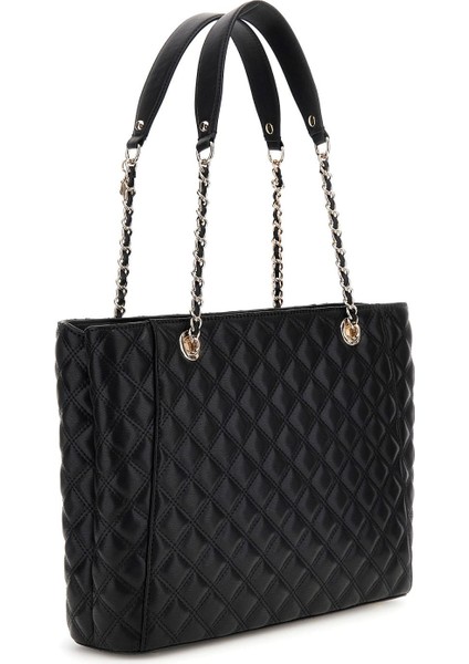 Kadın Zincir Askılı Kapitone Tote Çanta - Siyah modelleri