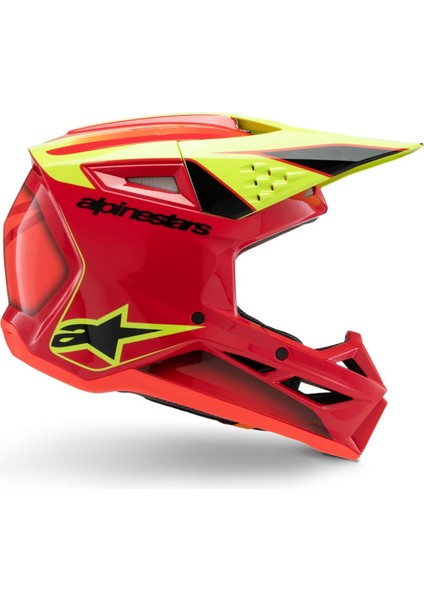 Sm3 Youth Fray Off-Road Çocuk Genç Motosiklet Kaskı Kırmızı Sarı modelleri
