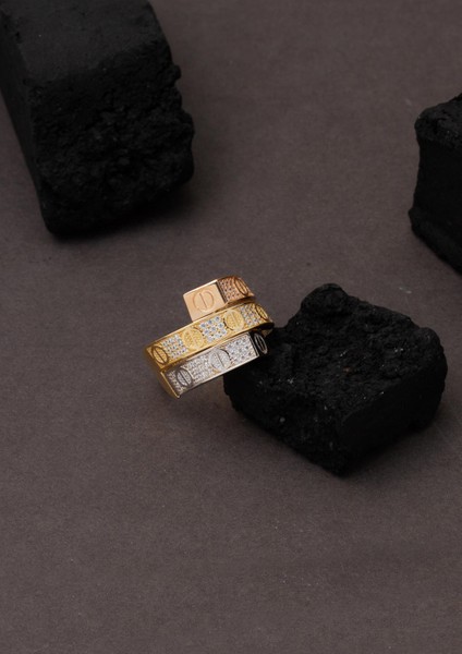 Üç Renkli 14 Ayar Altın Vidalı Yüzük fırsatları