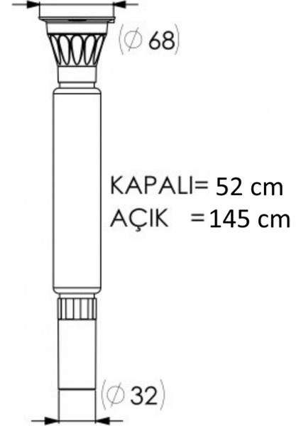 Lavabo Gider Hortumu Körüklü Lavabo Sifonu Gider Borusu Uzun 145 cm fırsatları