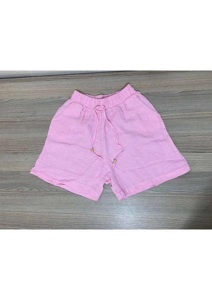 Kadın Beyaz Beli Lastikli ve Cepli Müslin Şort fiyatları