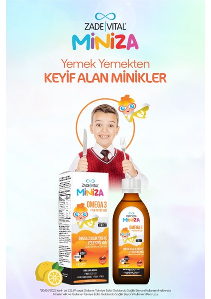 Miniza Omega 3 - Yer Fıstığı Yağı Içeren Sıvı Takviye Edici Gıda 150 ml