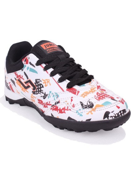 31524 Beyaz Halı Saha Çocuk Futbol Ayakkabı