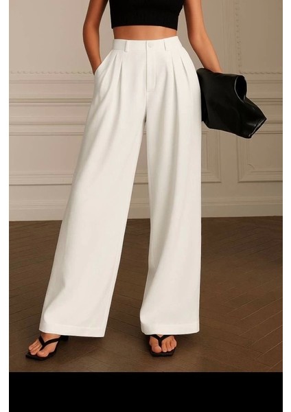Kadın Yüksek Bel Bol Paça Pantolon