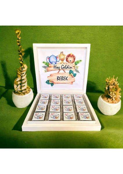(Elit Çikolata )Safari Isme Özel Isimli Bebek Çikolatası 48LI Doğum-Doğum Günü-Hediyelik Çikolata modelleri