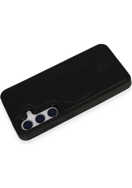 Newface Samsung Galaxy S24 Kılıf Ozzi Magsafe Deri Kapak - Siyah modelleri
