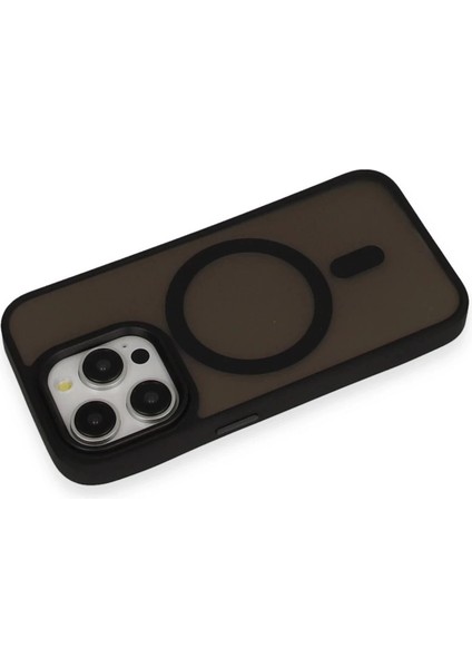 Newface iPhone 15 Pro Kılıf Oslo Magsafe Kapak - Siyah modelleri