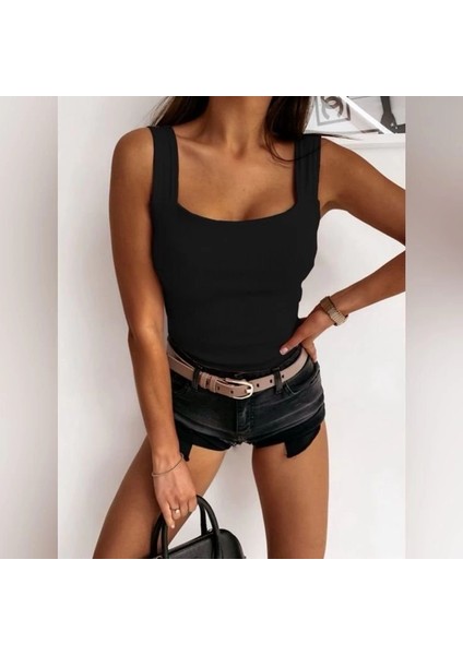 Kadın Askılı Kaşkorse Basic Bluz