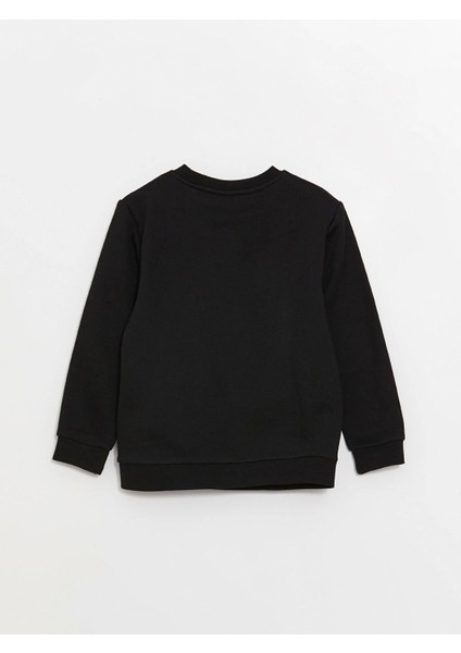 Lcw Kids Siyah Bisiklet Yaka Baskılı Uzun Kollu Erkek Çocuk Sweatshirt modelleri