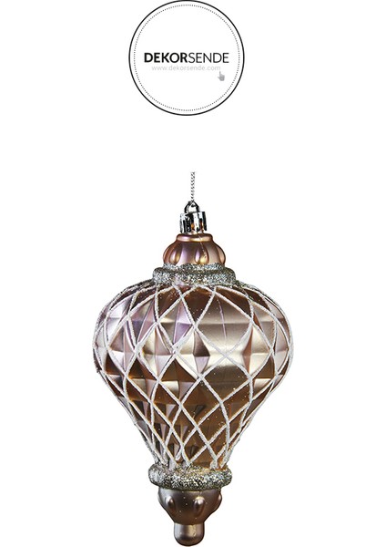 Yılbaşı Süsü Simli Baklava Desenli 2'li Top Altın 13 cm fiyatları