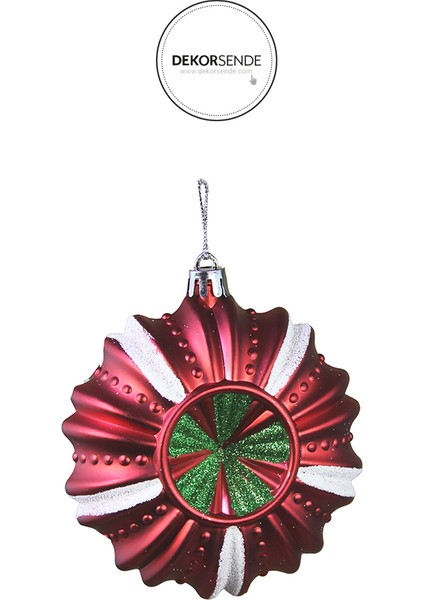 Yılbaşı Süsü Lüks Top 2'li Kırmızı Yeşil 10 cm modelleri