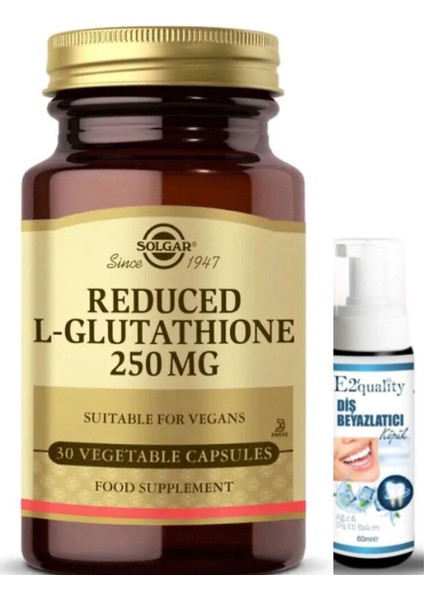 L-Glutathione 250 Mg (Reduced) 30 Kapsül - Diş Beyazlatıcı Köpük Hediye