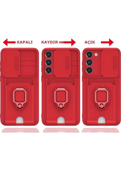 Newface Samsung Galaxy S24 Plus Kılıf Zuma Kartvizitli Yüzüklü Silikon - Kırmızı fırsatları