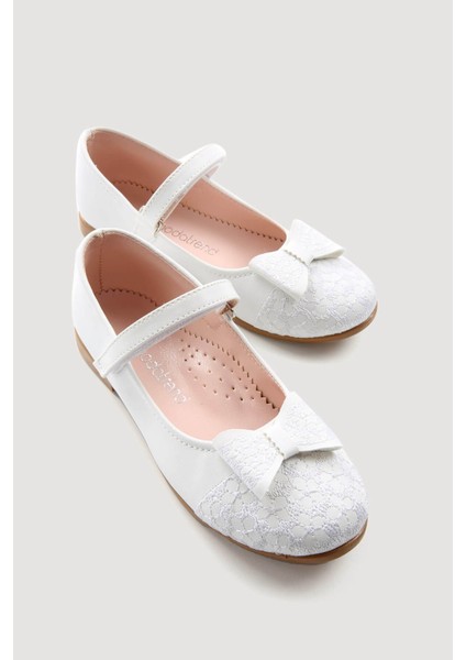 Çocuk Dantelli Ayakkabı 31-36 Beyaz