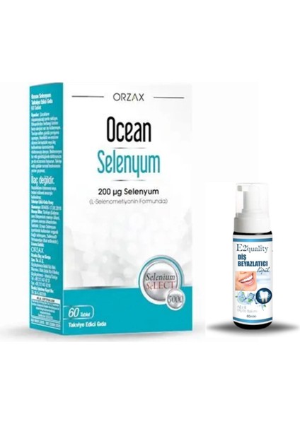 Orzax Ocean Selenyum Takviye Edici Gıda 60 Tablet + Hediye Diş Beyazlatıcı Köpük