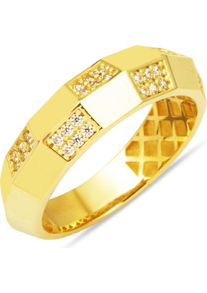 Ekose 14 Ayar Altın Yüzük