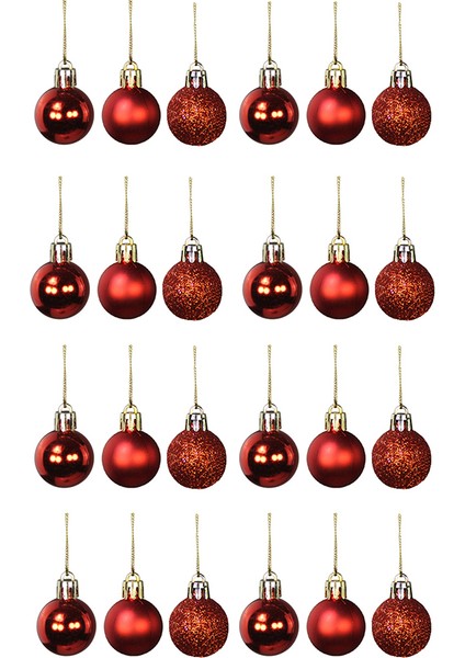 Yılbaşı Süsü 24'lü Top Kırmızı 3 cm