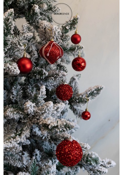 Yılbaşı Süsü 24'lü Top Kırmızı 3 cm indirimleri