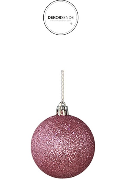 Yılbaşı Süsü 6'lı Top Pembe 6 cm modelleri