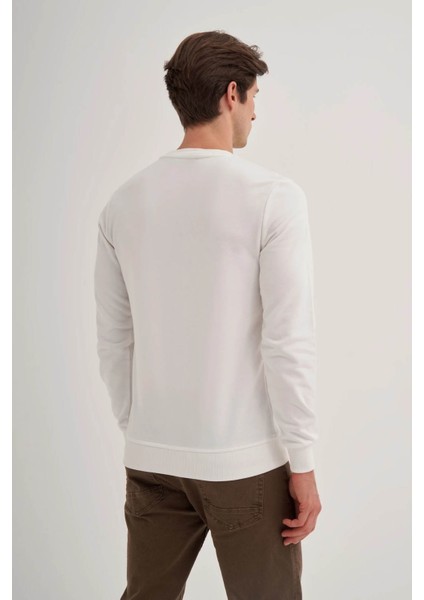 Bisiklet Yaka Ekru Erkek Sweatshirt 56100 modelleri