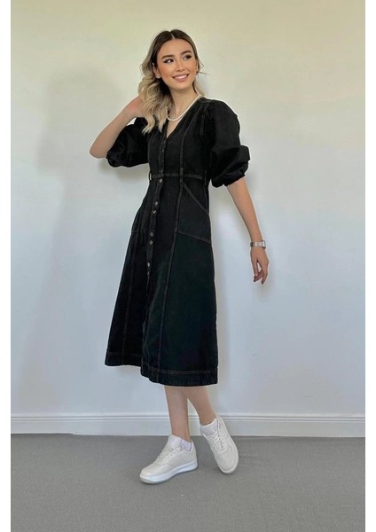 Siyah Balon Kol Kot Elbise fiyatları