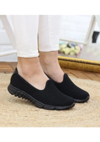 - Siyah - Anatomik - Esnek Eva Taban - Hafızalı Taban - Ortopedik -Kadın Ayakkabı