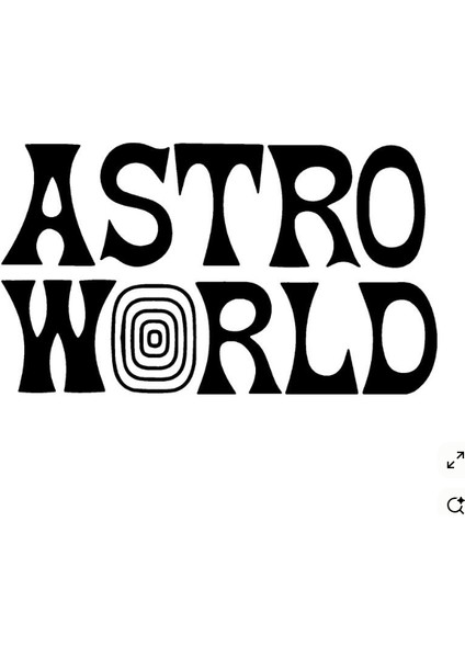 Astroworld Logo Sticker – Siyah Beyaz Retro Tasarım