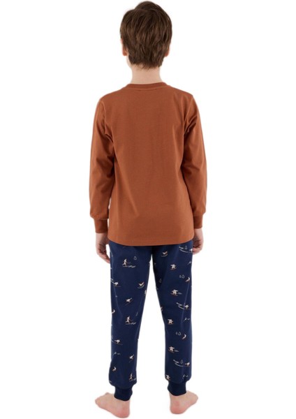 Erkek Çocuk Kahve Pijama Takımı 3516-2 fırsatları