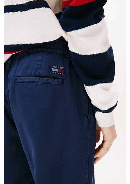 Erkek Pilili Rahat Konik Kesim Pantolon - Lacivert fırsatları