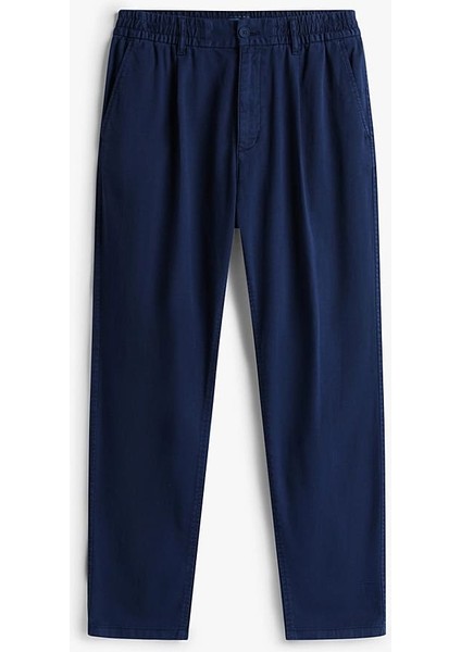 Erkek Pilili Rahat Konik Kesim Pantolon - Lacivert indirimleri