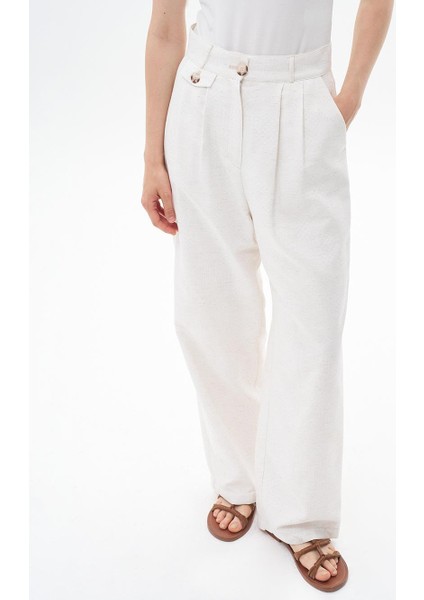 Kadın Nakış Işlemeli Ikili Takım-Ekru