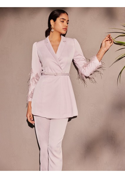 Püskül Detaylı Takım-Açık Leylak