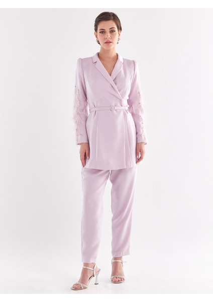 Püskül Detaylı Takım-Açık Leylak fırsatları