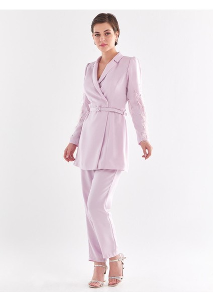 Püskül Detaylı Takım-Açık Leylak