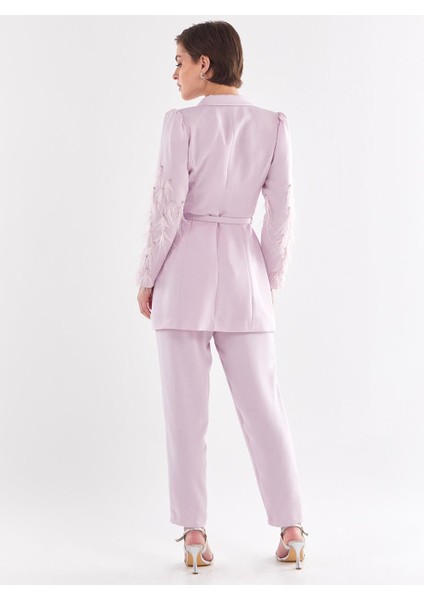 Püskül Detaylı Takım-Açık Leylak