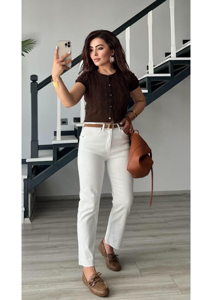 Beyaz Boy Fit Jean indirimleri