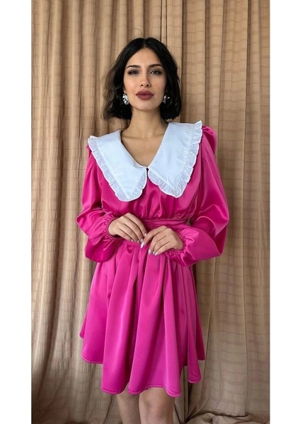 Fuşya Bebe Yakalı Elbise fırsatları