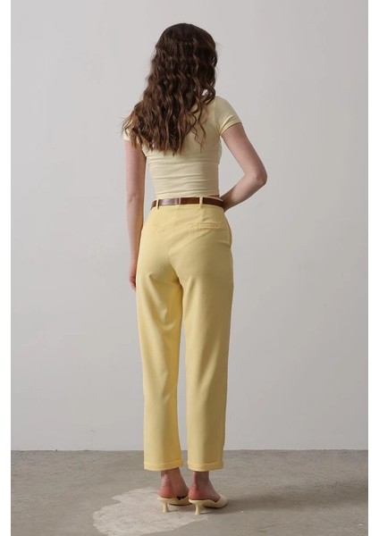 Kemerli Havuç Pantolon - Sarı fiyatları