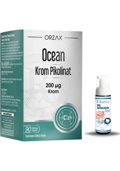 Krom Pikolinat 90 Bitkisel Kapsül + Hediye Diş Beyazlatıcı Köpük