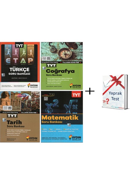 Türkçe + Coğrafya+ Tarih + Matematik Soru Bankası+Hediye (4 Kitap)