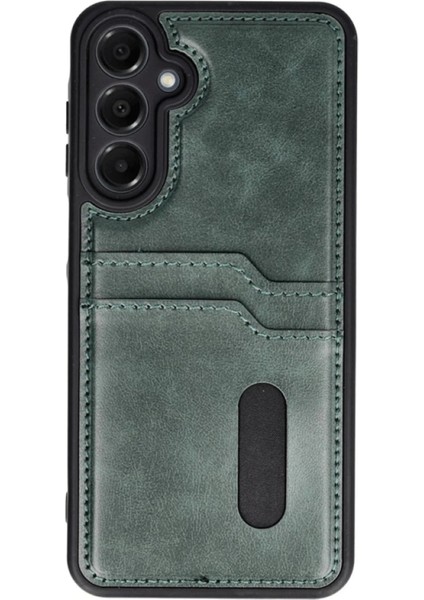 Newface Samsung Galaxy A55 5g Kılıf Sara Kartvizitli Deri Kılıf - Koyu Yeşil fiyatları