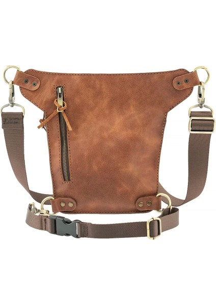 Isme Özel All In One Bel ve Bacak Çantası - %100 Deri - AC15001 - Kahverengi indirimleri