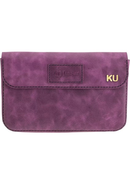 Isme Özel Çıtçıtlı Küçük El Çantası - %100 Rainbow Deri - AC14001 - Mor fiyatları